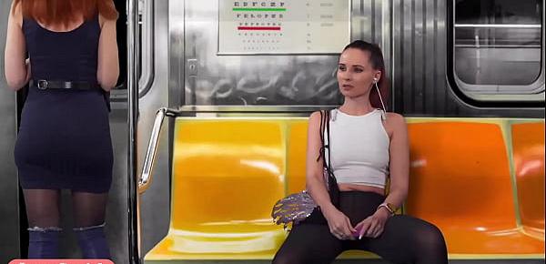  Upskirt Flashing in Subway — virtual reality with Jeny Smith